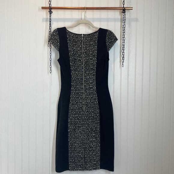 Club Monaco Navy Wool Cotton BLend Cap Sleeve Knee Length Sheath Dress Size 2 - Picture 2 of 8